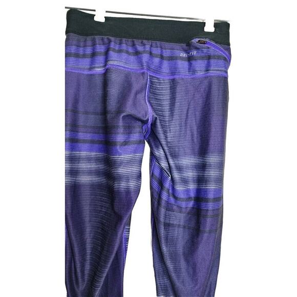 Nike Women's Capri Leggings Just Do It Purple/ Black/ Grey Color blocks Small - Picture 2 of 6